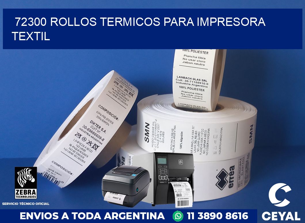 72300 rollos termicos para impresora textil