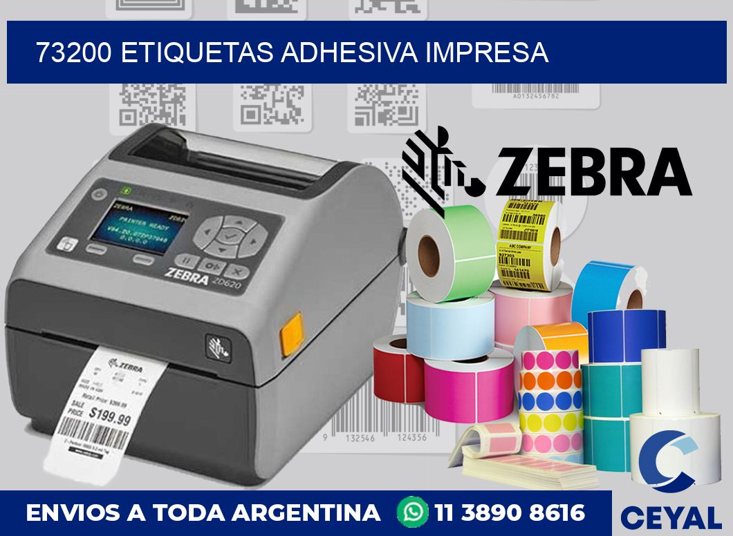 73200 etiquetas adhesiva impresa