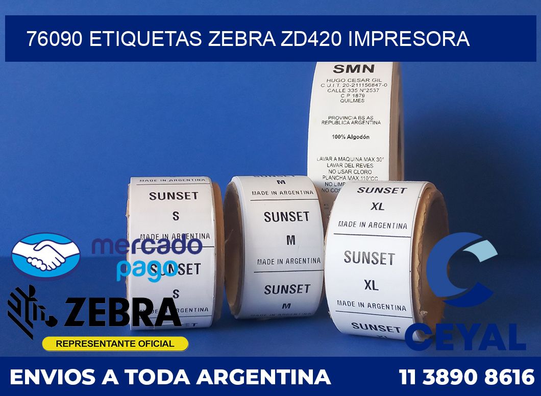 76090 etiquetas Zebra zd420 impresora