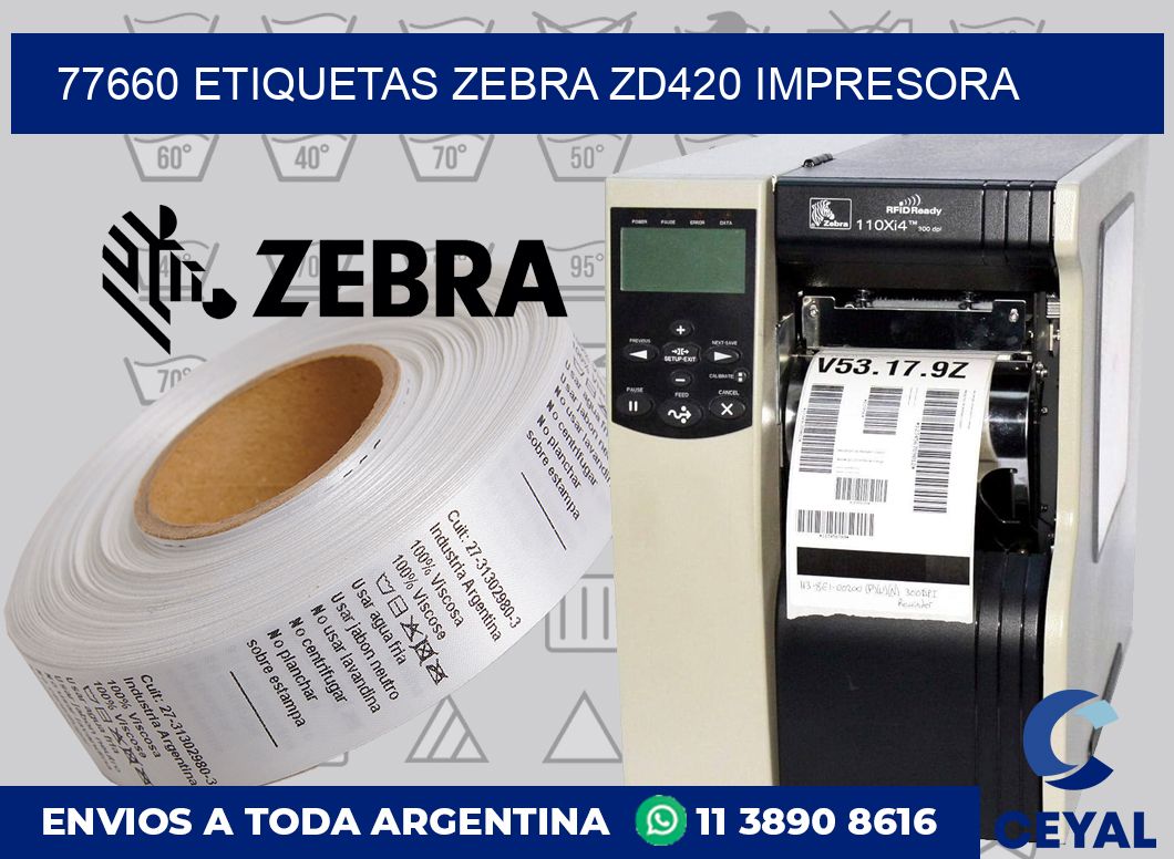 77660 etiquetas Zebra zd420 impresora