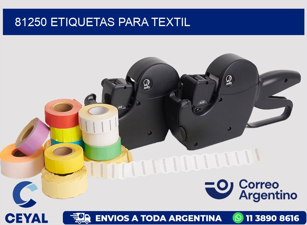 81250 etiquetas para textil