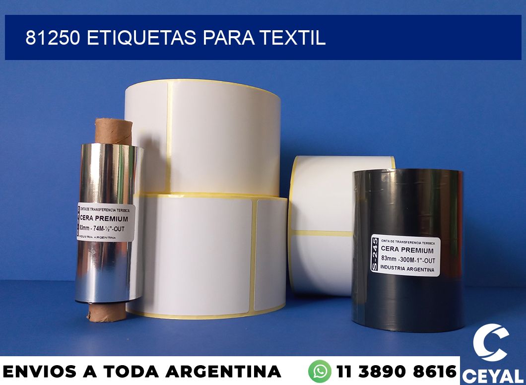 81250 etiquetas para textil