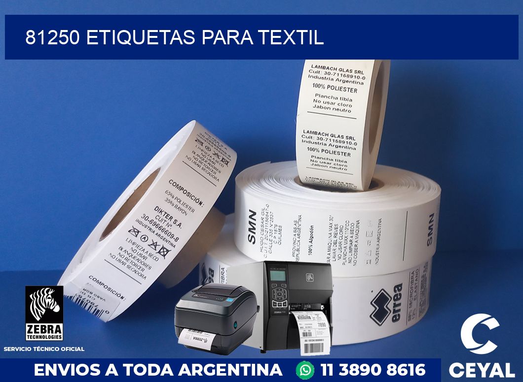 81250 etiquetas para textil