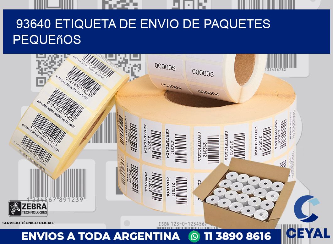93640 Etiqueta de envio de paquetes pequeños