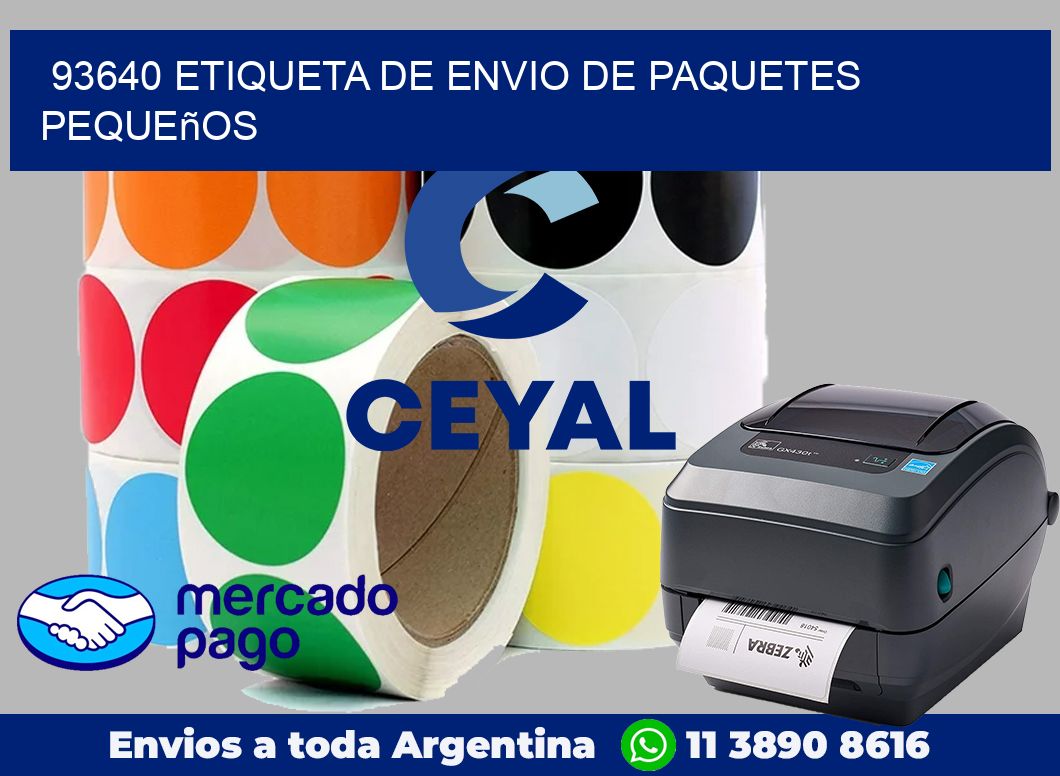93640 Etiqueta de envio de paquetes pequeños