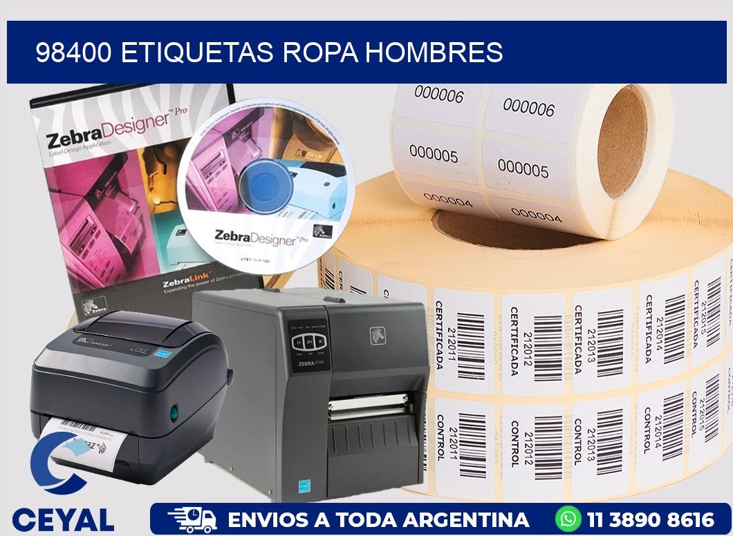 98400 Etiquetas ropa hombres