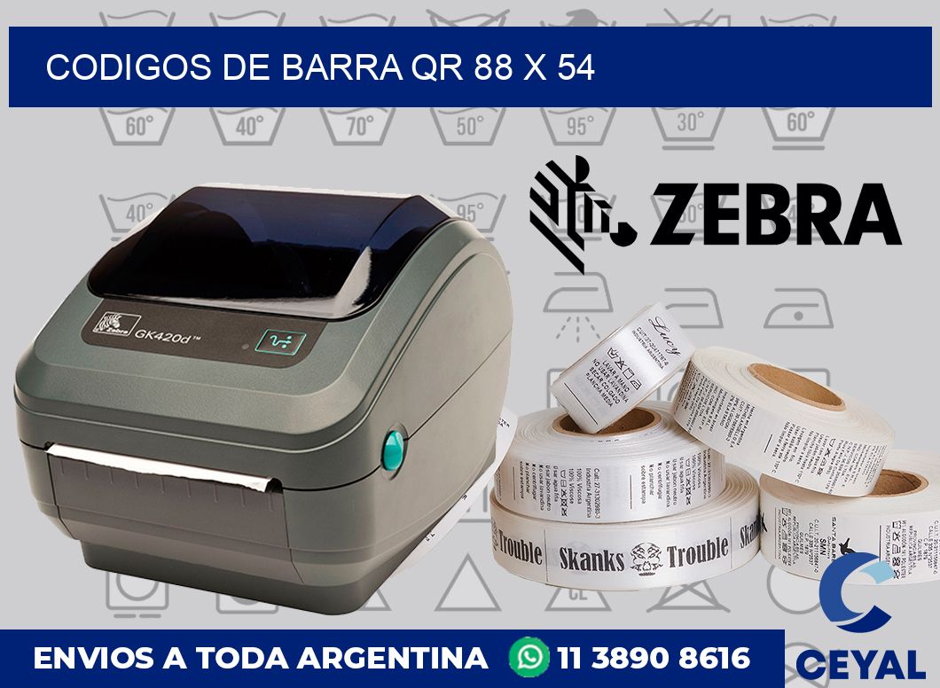 Codigos de barra QR 88 x 54
