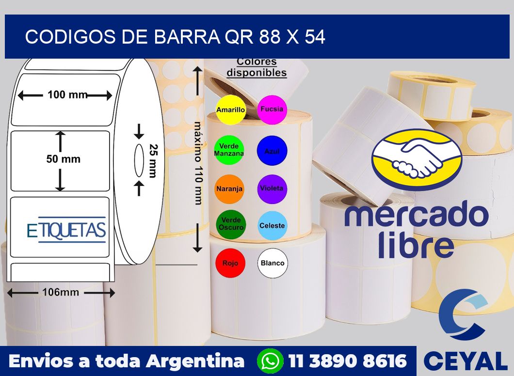 Codigos de barra QR 88 x 54