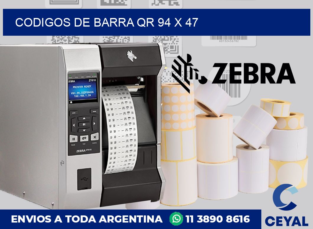 Codigos de barra QR 94 x 47