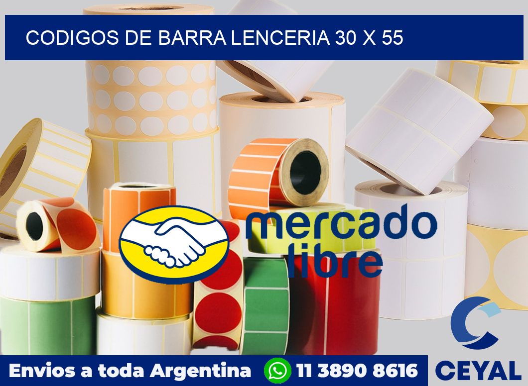 Codigos de barra lenceria 30 x 55