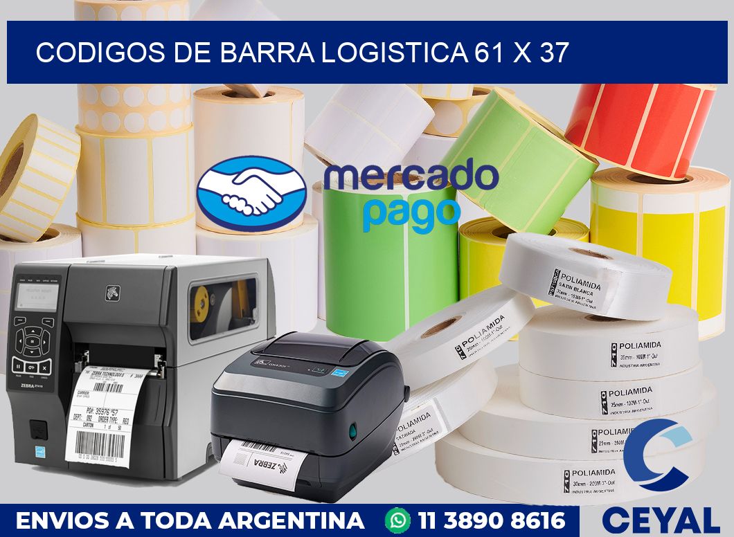 Codigos de barra logistica 61 x 37