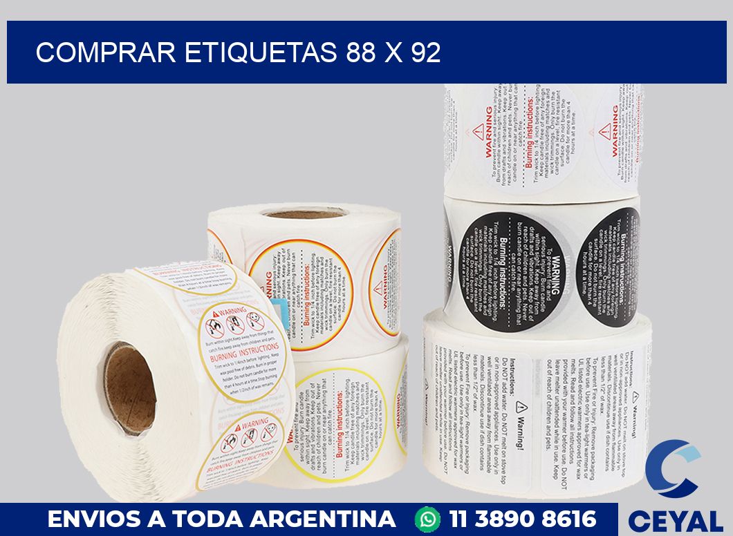 Comprar etiquetas 88 x 92