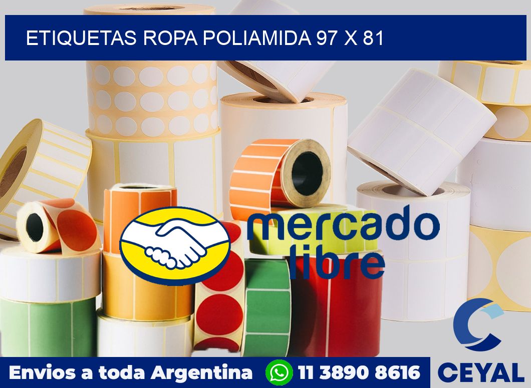 Etiquetas ropa poliamida 97 x 81