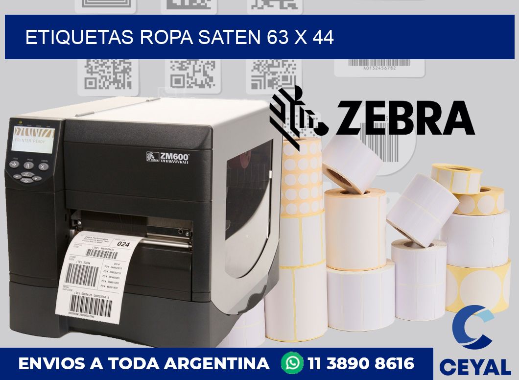 Etiquetas ropa saten 63 x 44