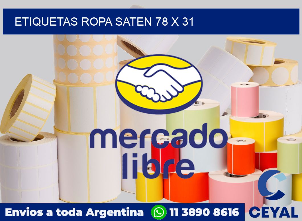 Etiquetas ropa saten 78 x 31