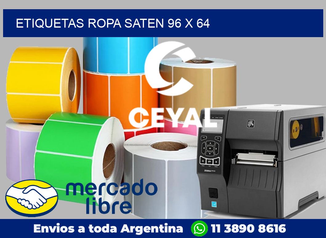 Etiquetas ropa saten 96 x 64