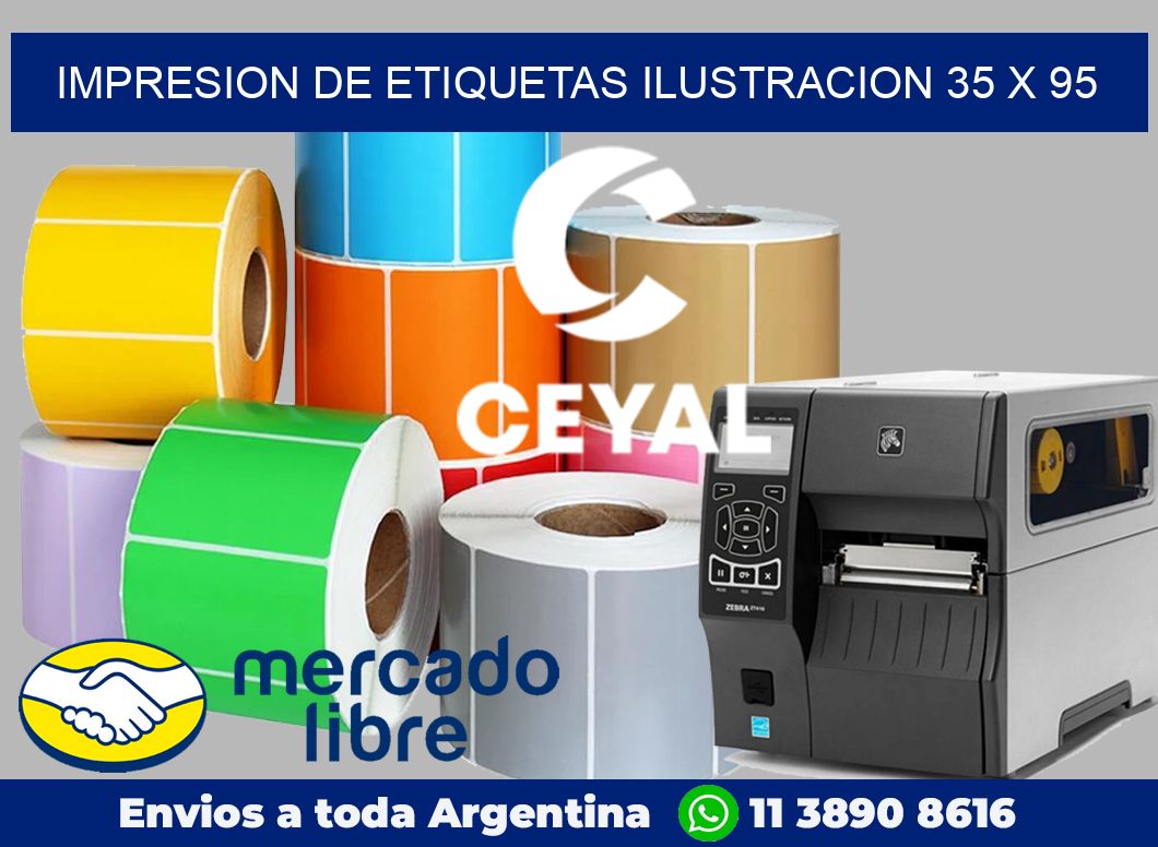 Impresion de etiquetas ilustracion 35 x 95
