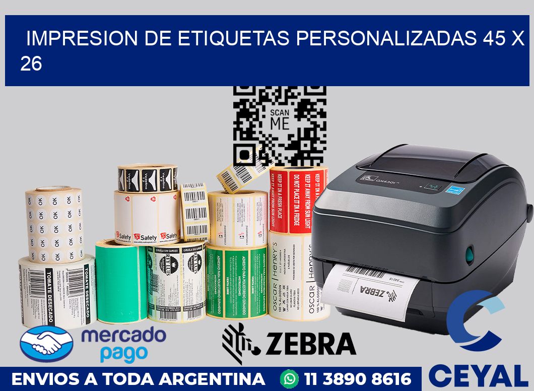 Impresion de etiquetas personalizadas 45 x 26