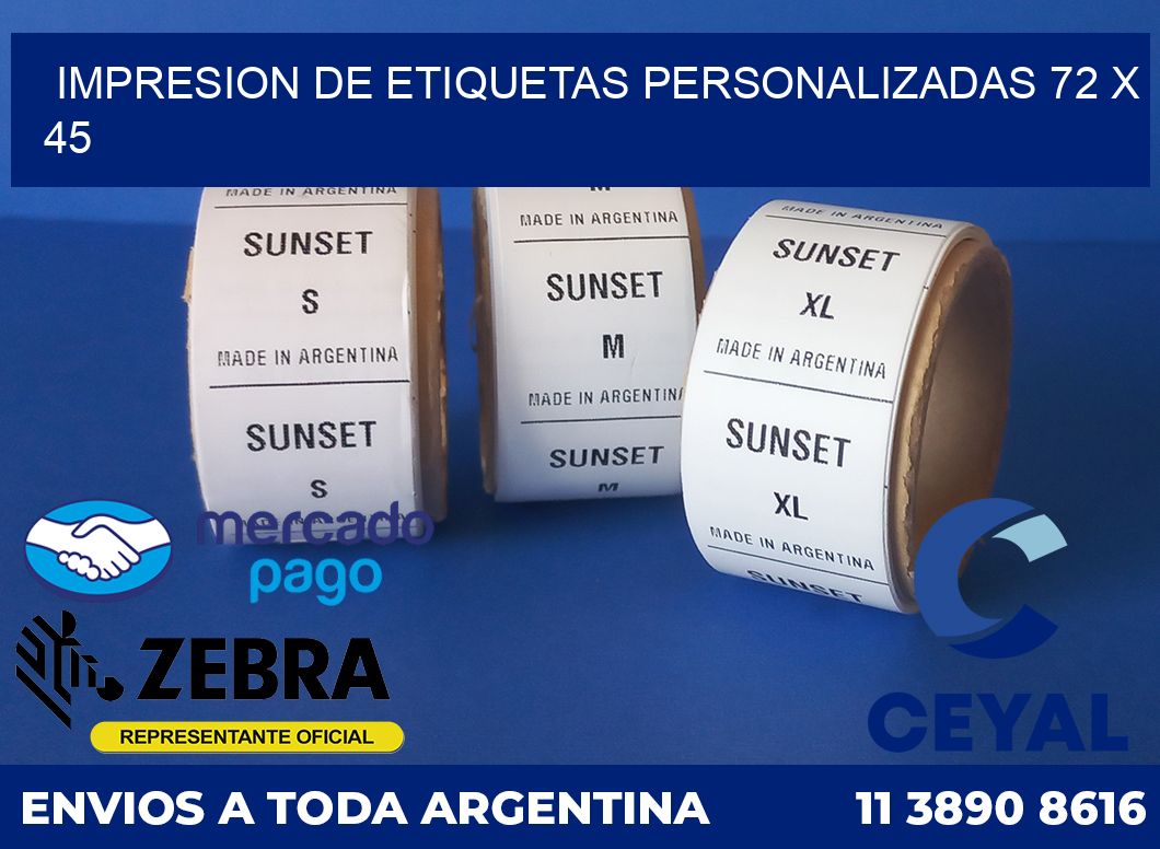 Impresion de etiquetas personalizadas 72 x 45