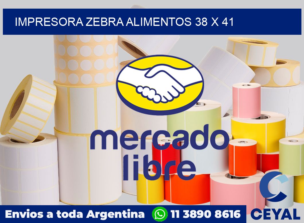 Impresora Zebra alimentos 38 x 41