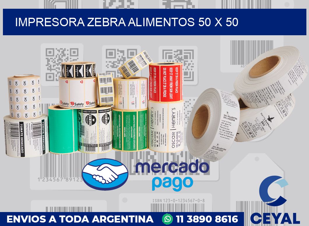 Impresora Zebra alimentos 50 x 50