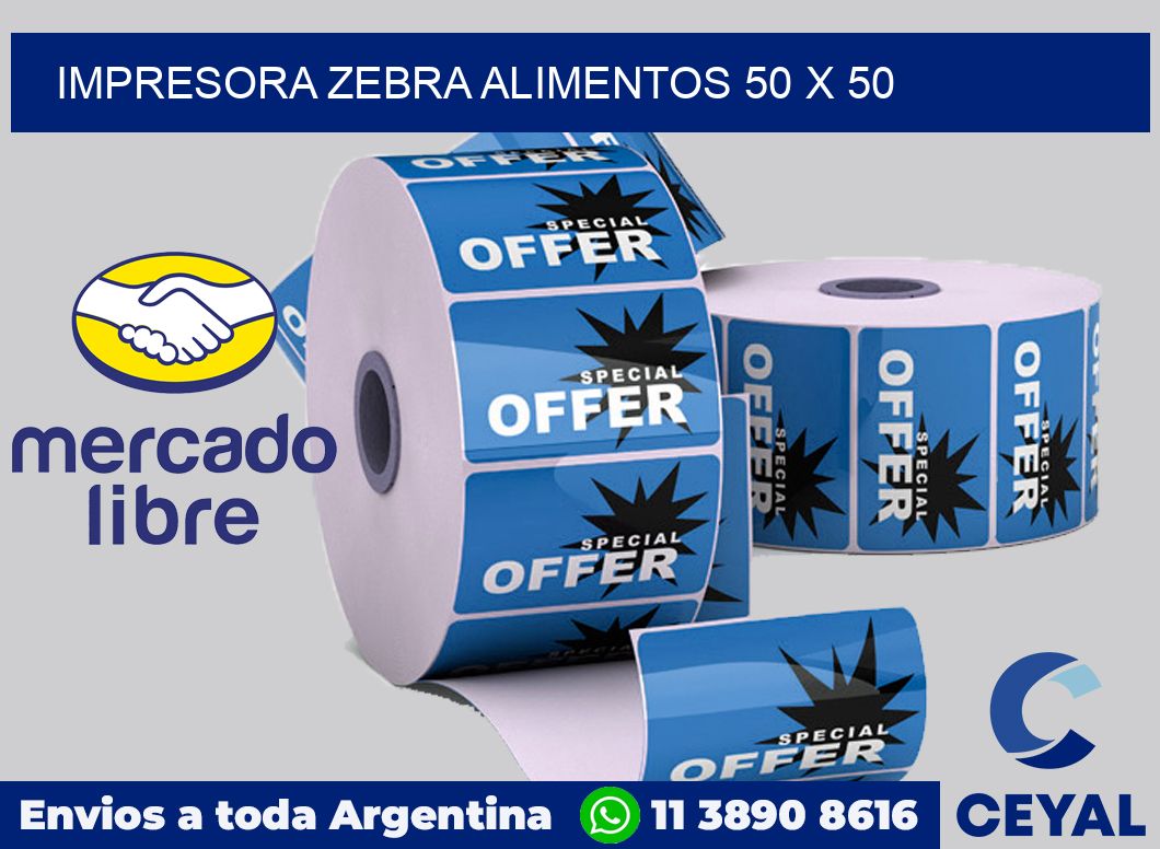 Impresora Zebra alimentos 50 x 50