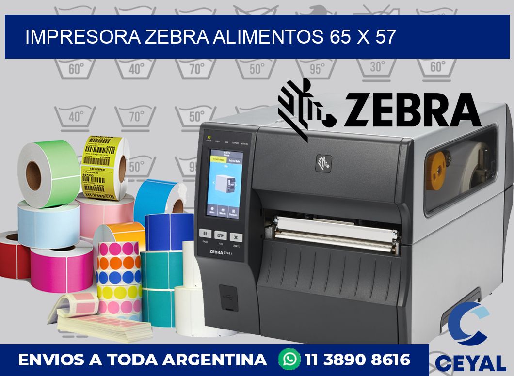 Impresora Zebra alimentos 65 x 57