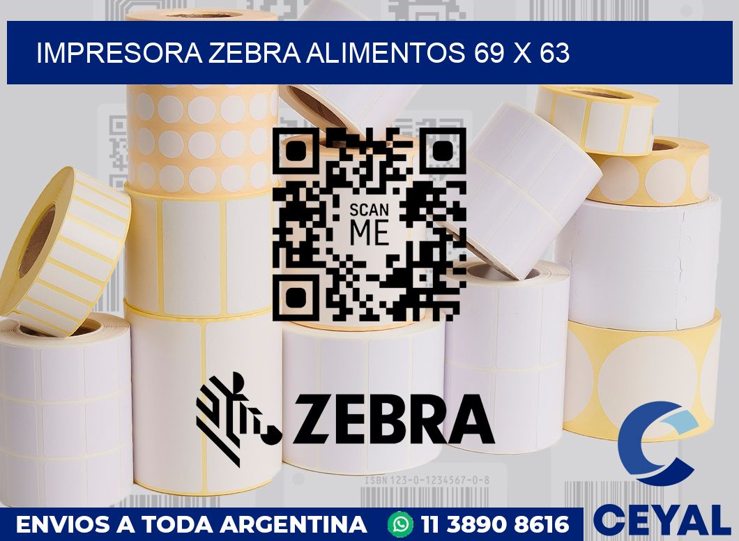 Impresora Zebra alimentos 69 x 63