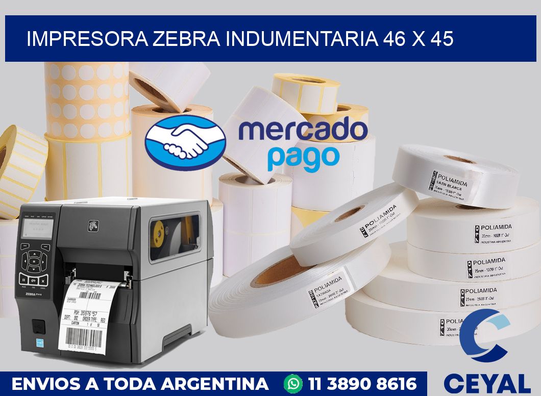 Impresora Zebra indumentaria 46 x 45