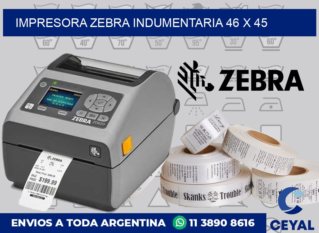 Impresora Zebra indumentaria 46 x 45