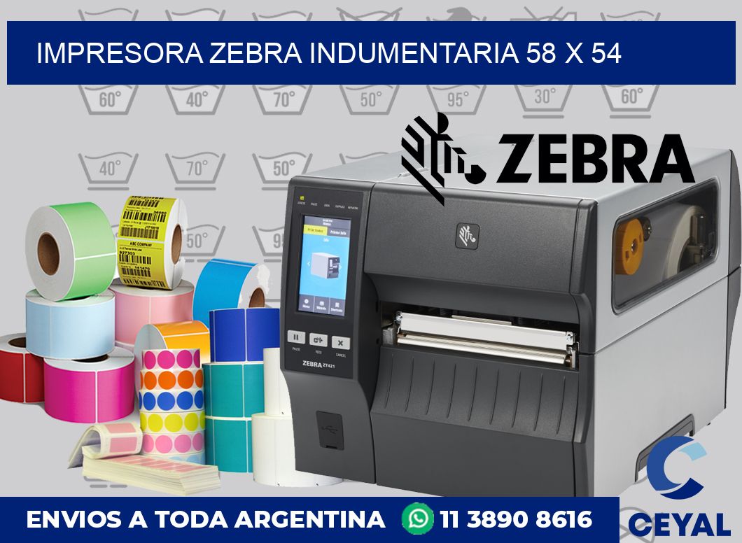 Impresora Zebra indumentaria 58 x 54