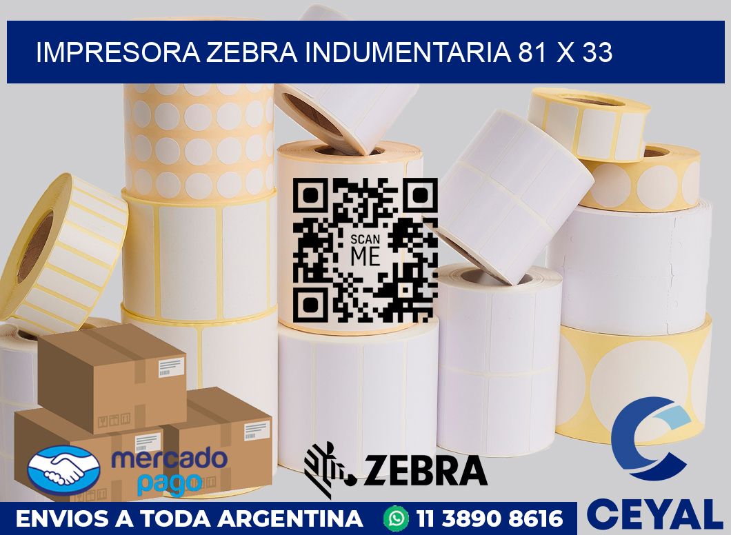 Impresora Zebra indumentaria 81 x 33