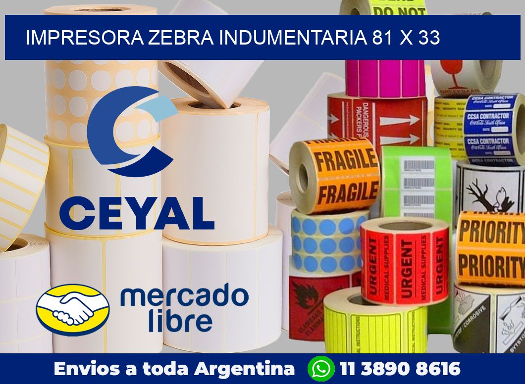 Impresora Zebra indumentaria 81 x 33