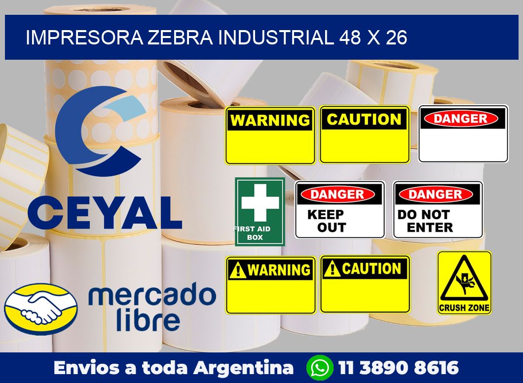 Impresora Zebra industrial 48 x 26