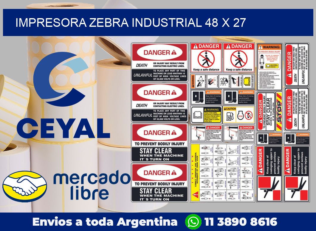 Impresora Zebra industrial 48 x 27