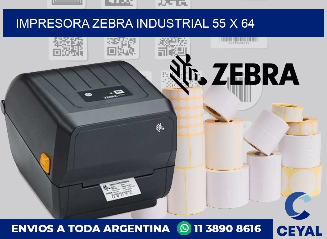 Impresora Zebra industrial 55 x 64