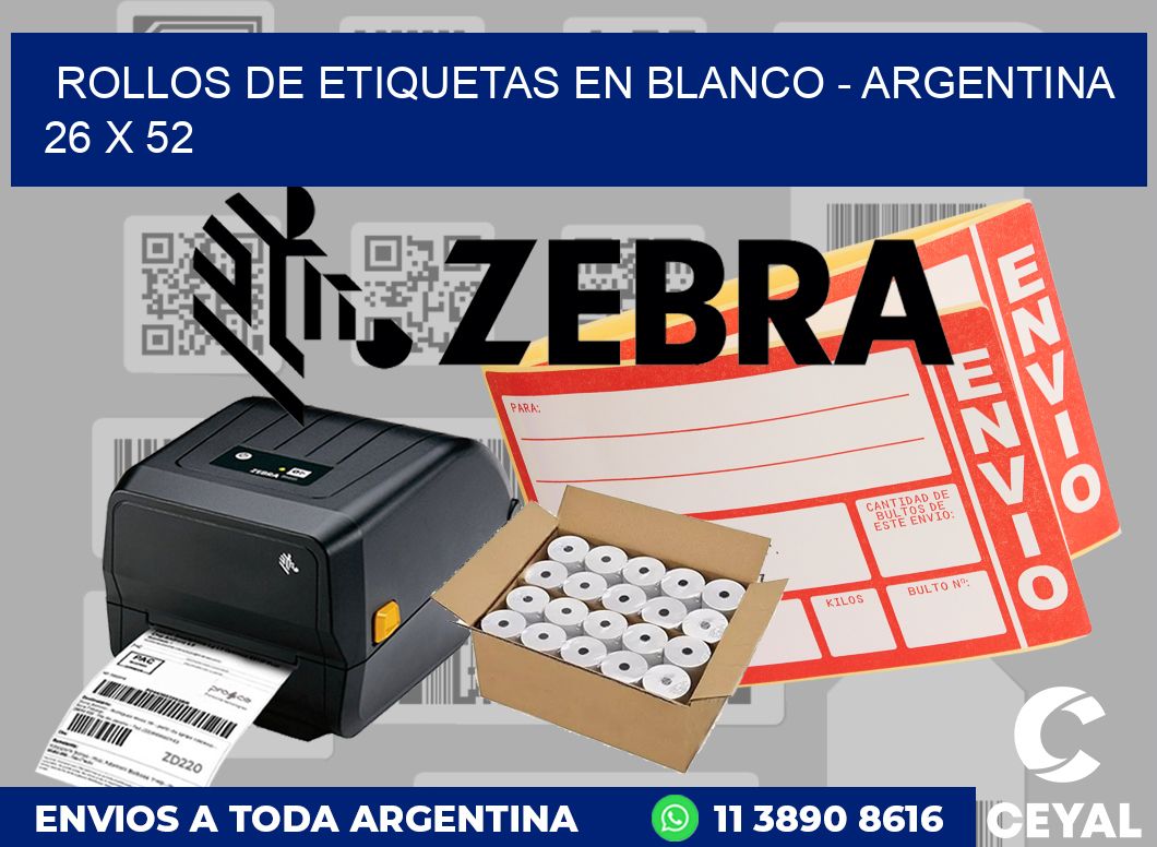 Rollos de etiquetas en blanco - Argentina 26 x 52