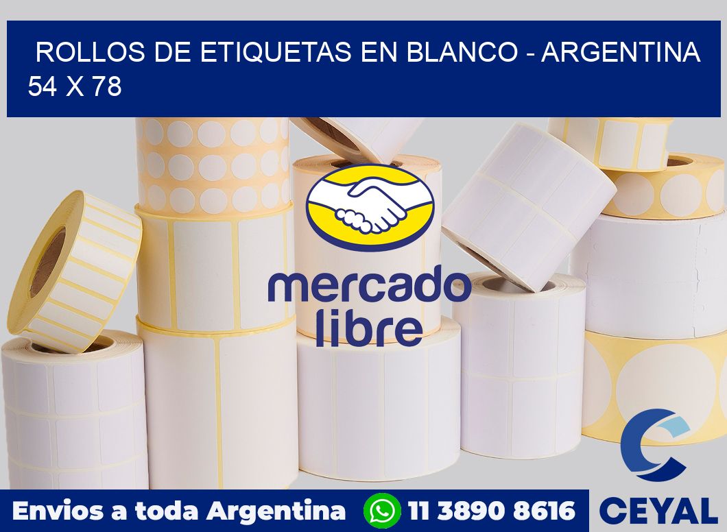 Rollos de etiquetas en blanco - Argentina 54 x 78