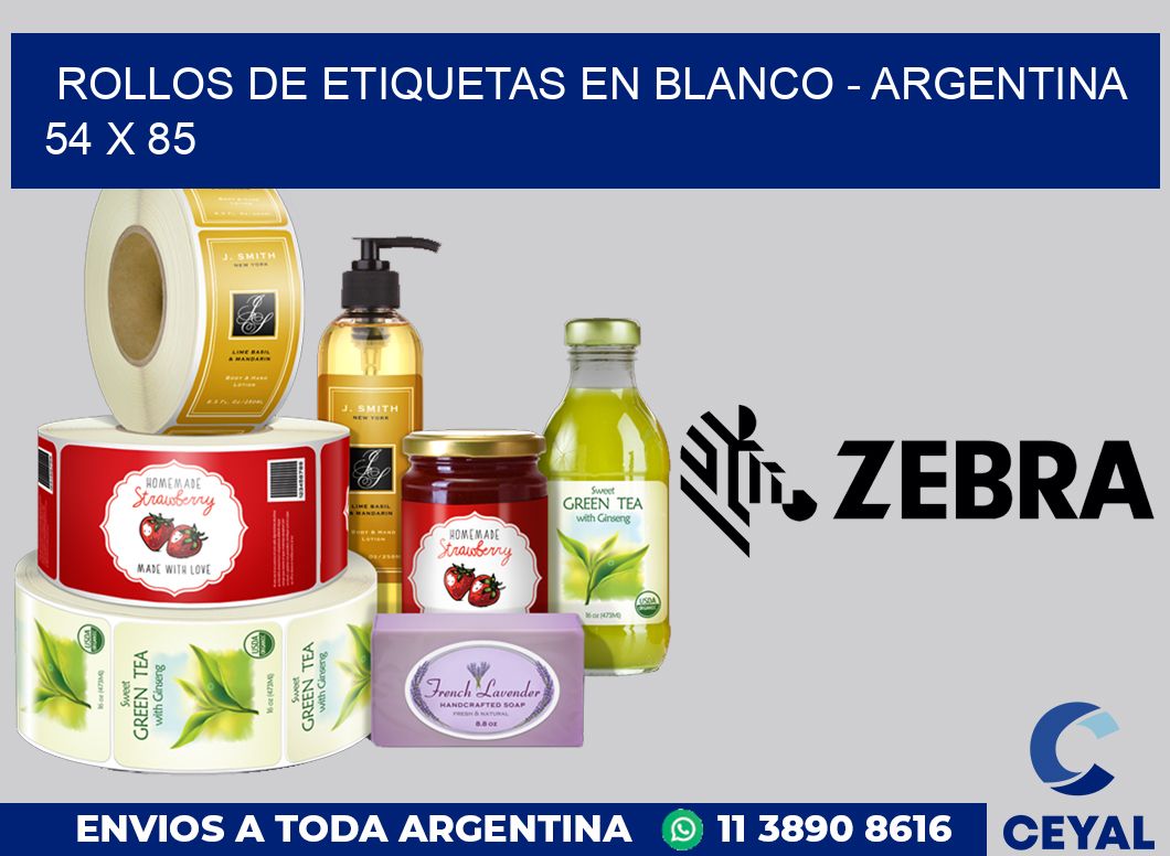 Rollos de etiquetas en blanco - Argentina 54 x 85