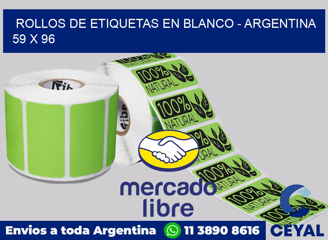 Rollos de etiquetas en blanco - Argentina 59 x 96