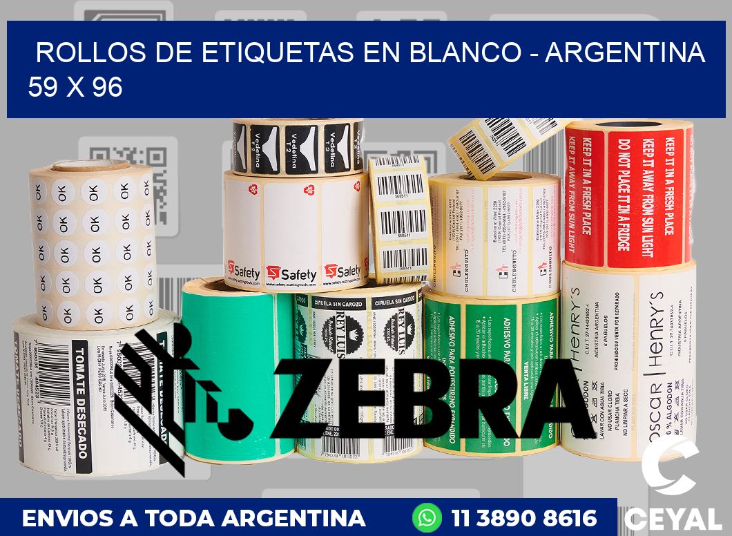 Rollos de etiquetas en blanco - Argentina 59 x 96