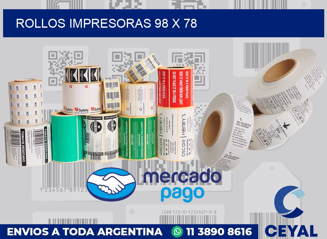 Rollos impresoras 98 x 78