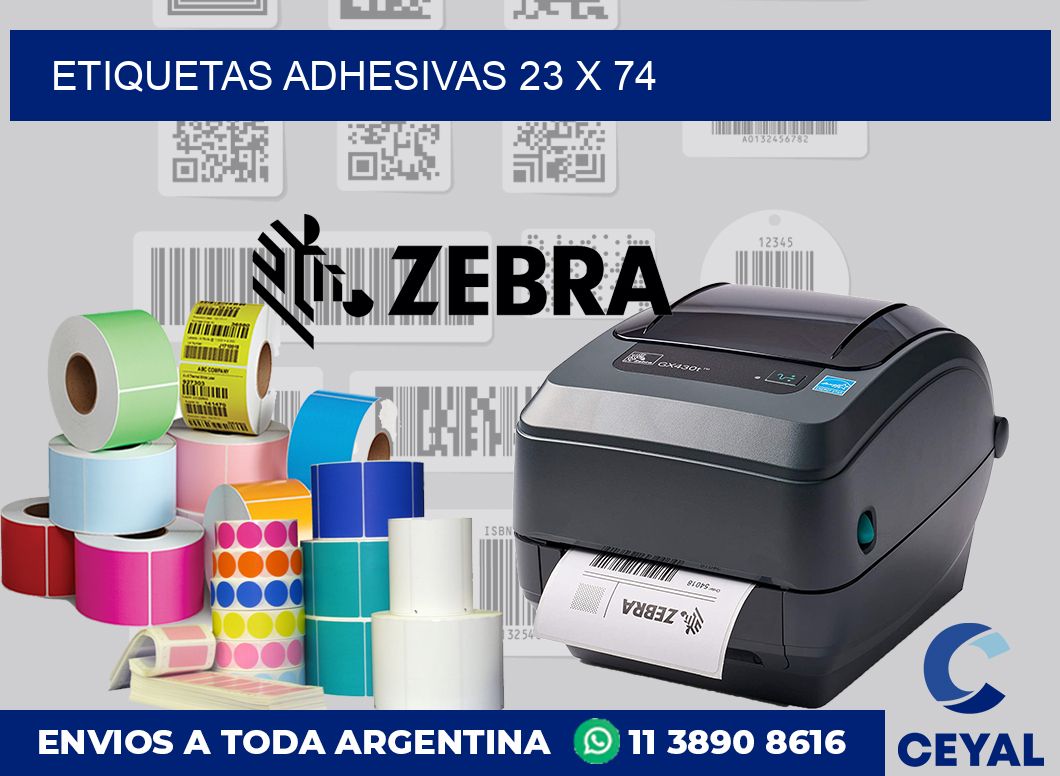etiquetas adhesivas 23 x 74