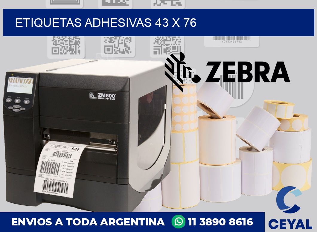 etiquetas adhesivas 43 x 76