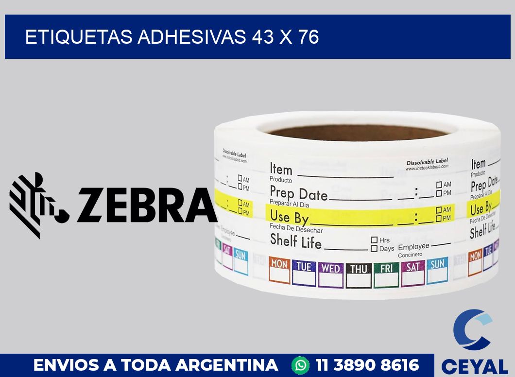 etiquetas adhesivas 43 x 76