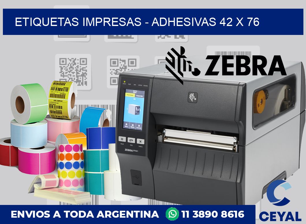 etiquetas impresas – Adhesivas 42 x 76