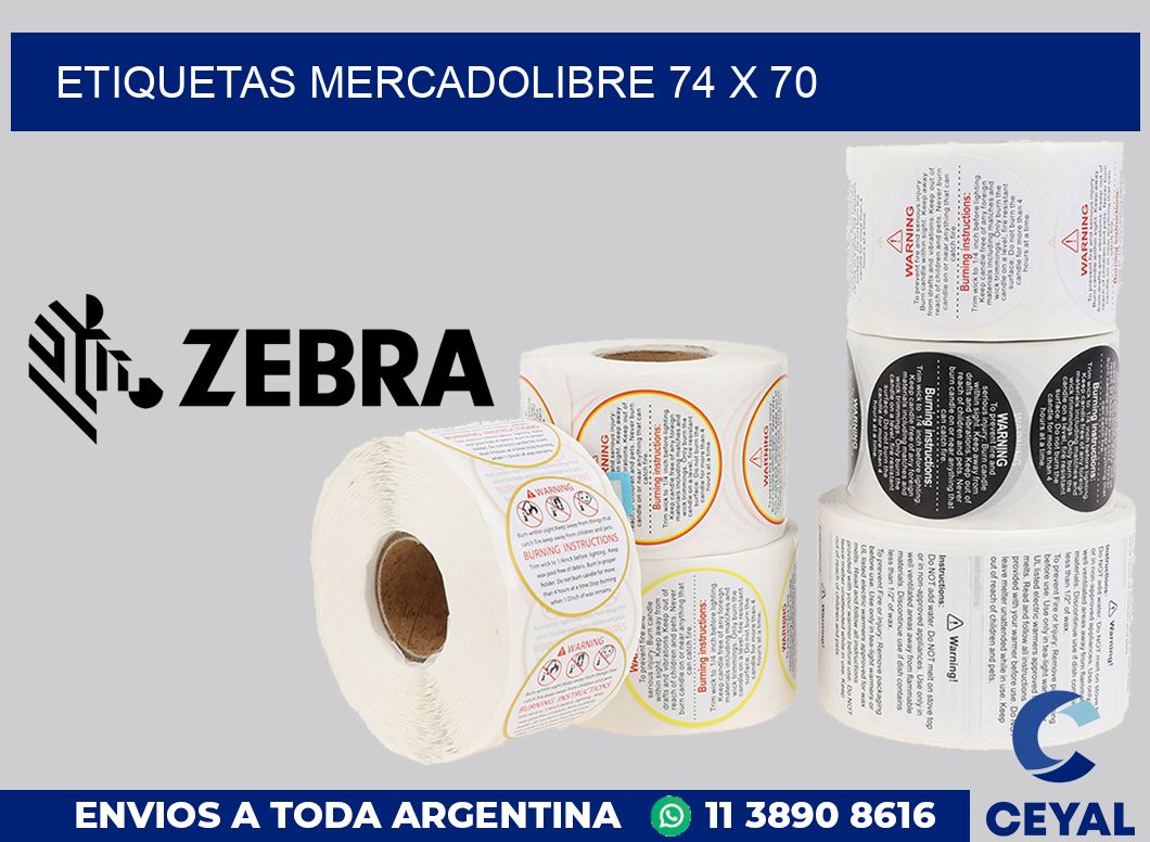 etiquetas mercadolibre 74 x 70