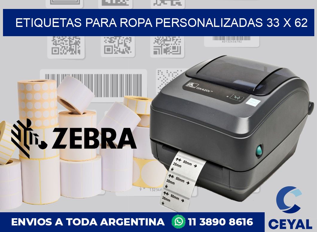 etiquetas para ropa personalizadas 33 x 62