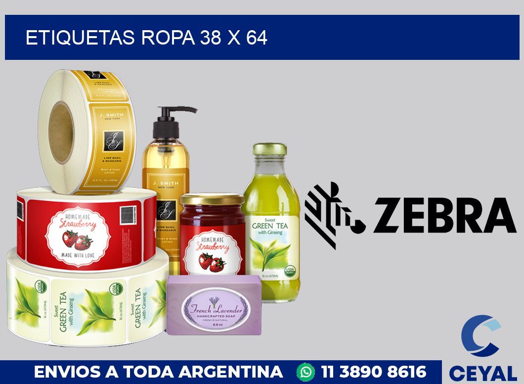 etiquetas ropa 38 x 64