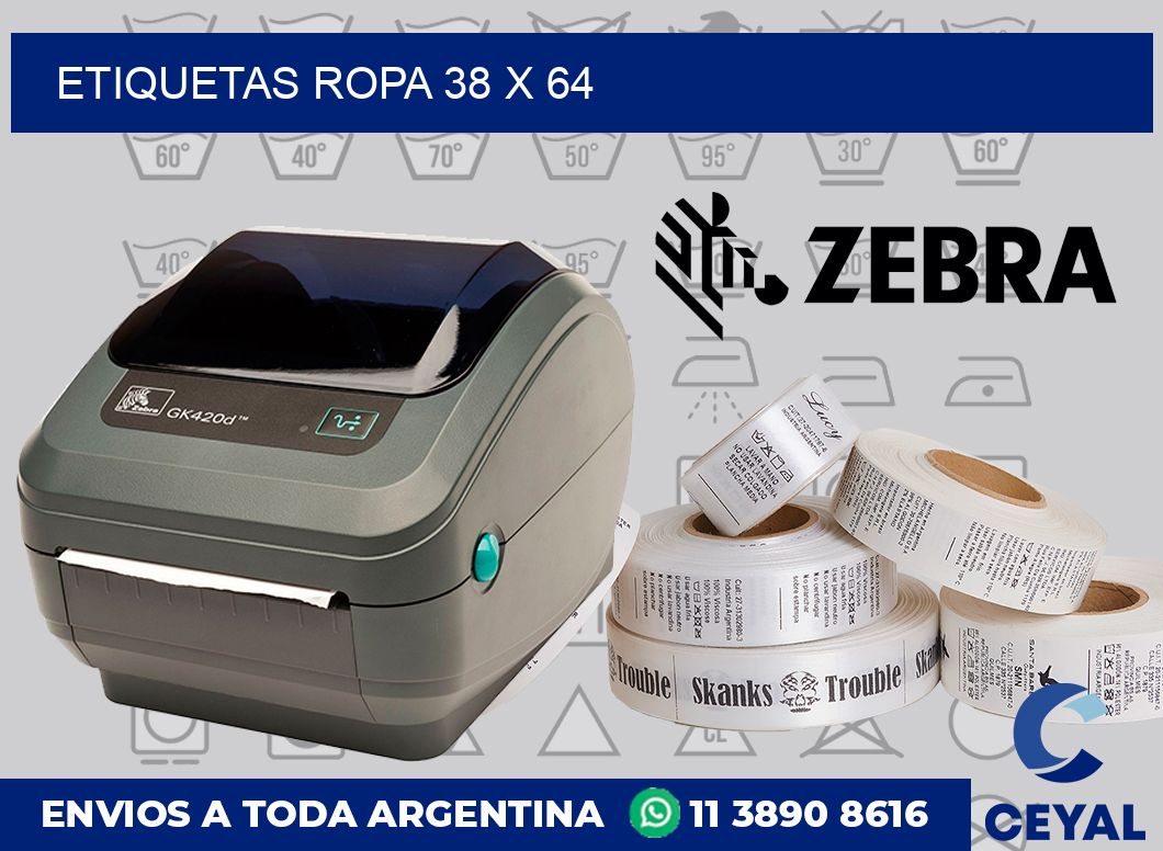 etiquetas ropa 38 x 64